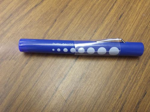 Professional medical pen light blue w/ pupil gauge,  emt, ems penlight led light for sale