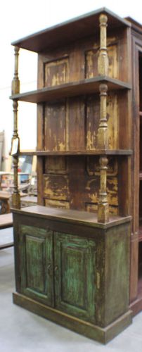 82&#034; T Bookshelf Bottom Cabinet Solid Wood Rustic SLC UT Furniture Sale Event