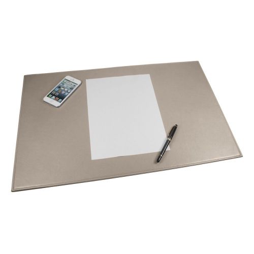 LUCRIN - Office Large Desk Pad 23x15 inches - Smooth Cow Leather - Light taupe
