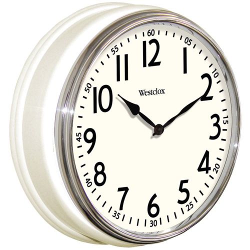 BRAND NEW - Westclox 32041w 12&#034; Round Vintage Kitchen Classic Clock, Wh