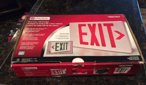 Utilitech Dual-Color LED Exit Emergency Double Sided Sign New!