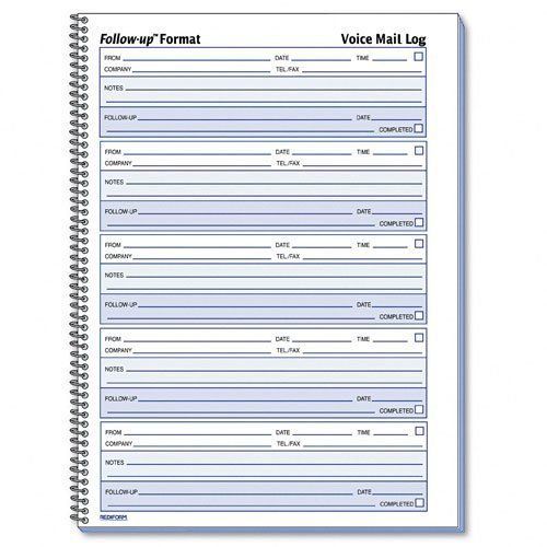 Rediform Products - Rediform - Voice Mail Wirebound Log Books  8 x 10-5/8  500 S