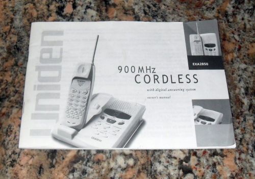 UNIDEN Wireless 900 MHz Telephone System Users Manual EXA2850