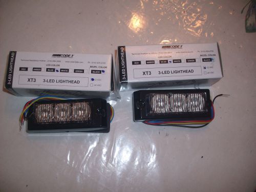 Code 3 XT3 - LED Grille/Deck/Surface Lighthead Set of Two (2)  NEW