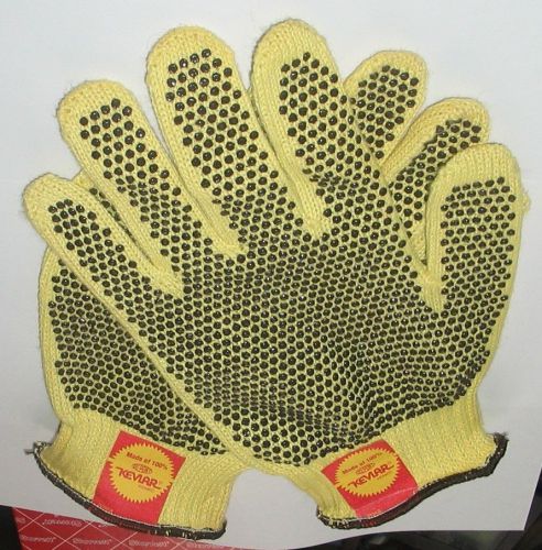 Three pair kevlar cut resistant work gloves-size l,pvc dots for sale