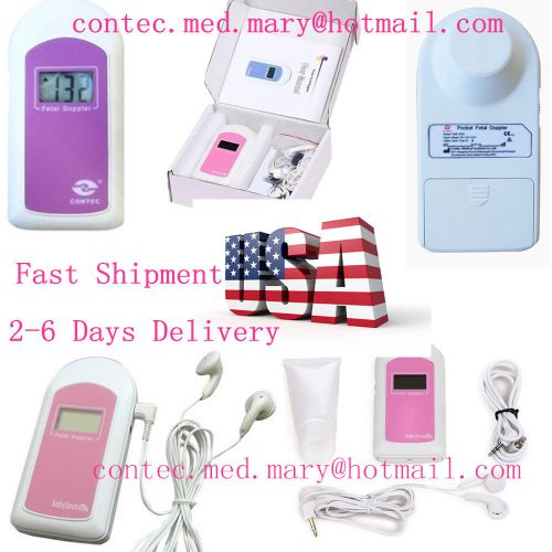 Usa shipment, fda pocket prenatal heart monitor,fetal heart doppler headset+gel. for sale