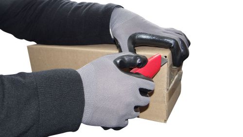 Grey Nitrile Dipped Nylon Work Gloves Sizes: Small Medium Large X-large
