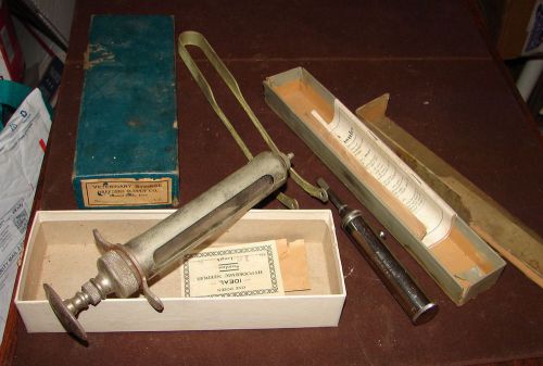 Syringe Antique Parke, Davis &amp; Co. Lot of 2 &amp; Forceps