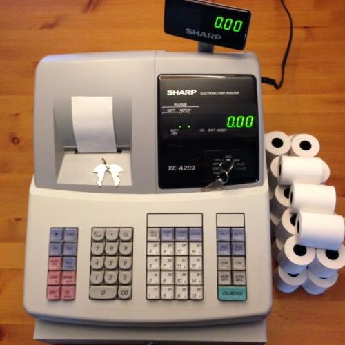 Sharp xe-a203 cash register &amp; thermal paper for sale