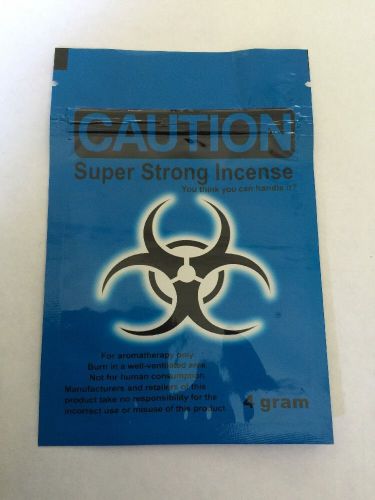 100 caution 4g empty mylar ziplock bags (good for crafts incense jewelry) for sale