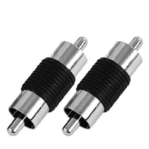 2 pieces rca male to male rca coupler connector adapter for sale
