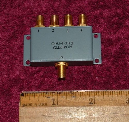 Olektron model o-hj-4-3113 rf microwave 4-way power splitter divider for sale