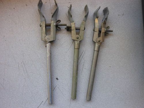 Fisher - Castaloy-R - A collection of three(3), used, 2-fingered lab clamps