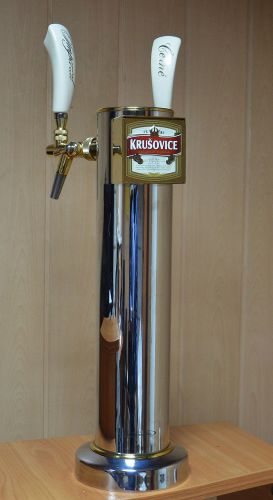 Beer Tap Faucet Draft Double Hrome Tower keg Kegerator  Logo Krusovice