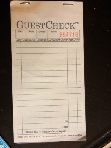 GuestCheck 6000 Carbon Duplicate sever checks/tabs order books NEW $1 each