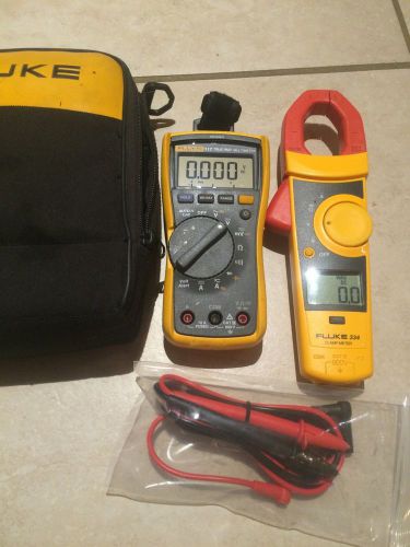 Fluke 117 true rms multimetr / fluke 334 clamp  meter kit for sale