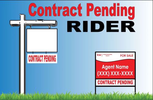 2 Contract Pending 6x24 Real Estate Sign Riders 2 sided Outdoor Coroplast