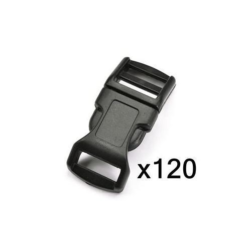 Bluecell 120 PCS 1/2&#034; Black Contoured Side Release Plastic Buckles New