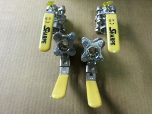 4 sharpe ss ball valve 1/2&#034; socket weld flat handle 5303 for sale
