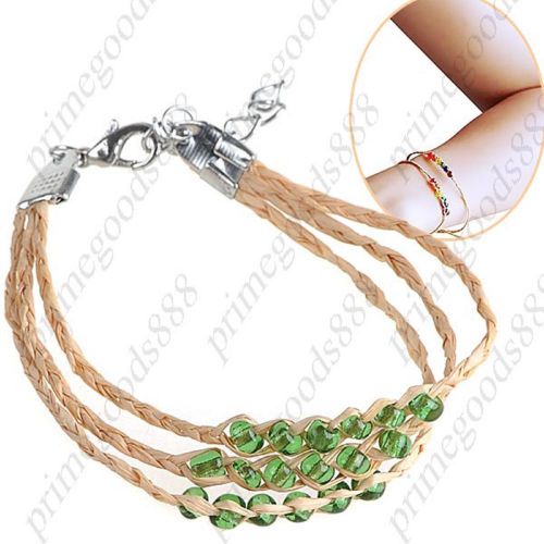 Wishing Grass Straw String Fortune Bracelet with Pendants for Girls Women Ladies