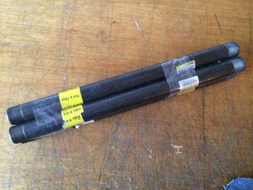 1&#034;x18&#034; black pipe plumbing (4 total) 1&#034;x 2&#034; (2 total) for sale