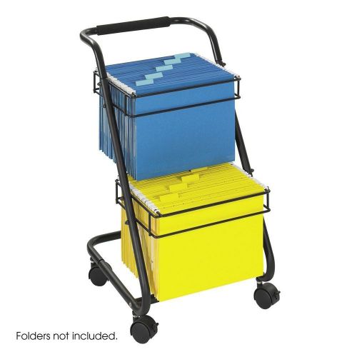 Safco 2-tier rolling file cart - 5223bl - home office storage black letter size for sale