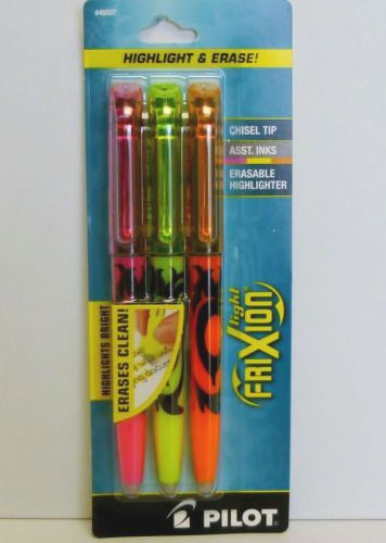 Pilot FriXion Light Erasable Highlighters, Pink, Yellow &amp; Orange, 3-Pack