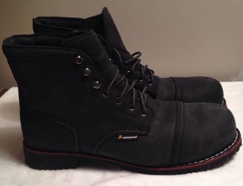 Shoes For Crews Black Leather Work Boots ~ 8283H ~ Size 12 ~