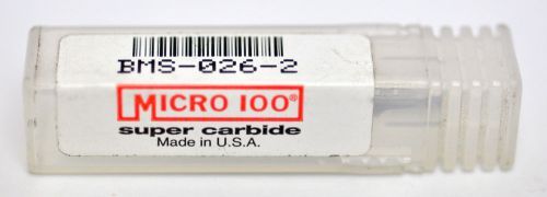 Micro 100 super carbide bms 026-2 end mill ball nose new for sale