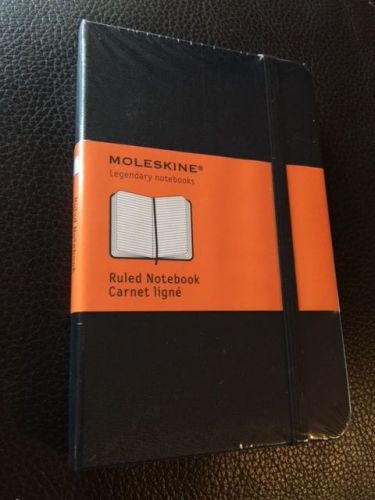 NEW Moleskine BLACK Pocket RULED NOTEBOOK HARD 192 PAGES SEALED #1009