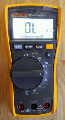 EXCELLENT FLUKE 115 Lincoln Tech Multimeter w/ GENUINE Leads - FREE SHIPPING