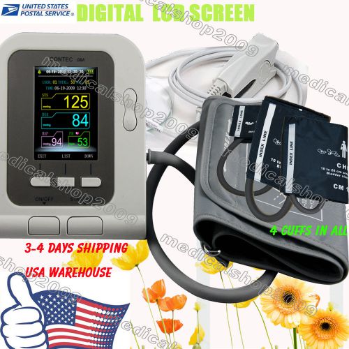 NEW Arm Digital Blood Pressure &amp; Heart Beat Monitor NIBP + SPO2 PROBE, SOFTWARE