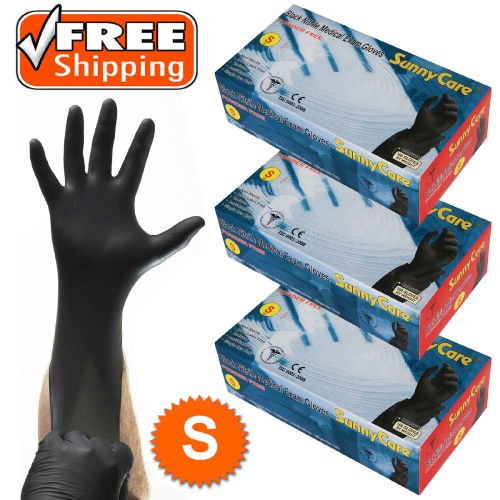 300pcs 5mil black nitrile exam gloves powder-free (latex vinyl free) size: small for sale