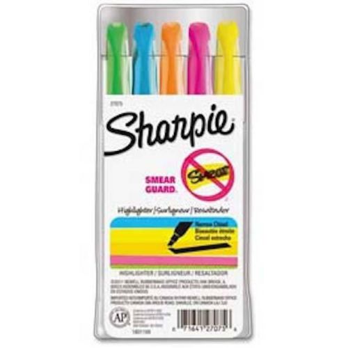 Sharpie Accent Highlighter, Narrow Chisel Tip, 5 Assorted Ink, #27075