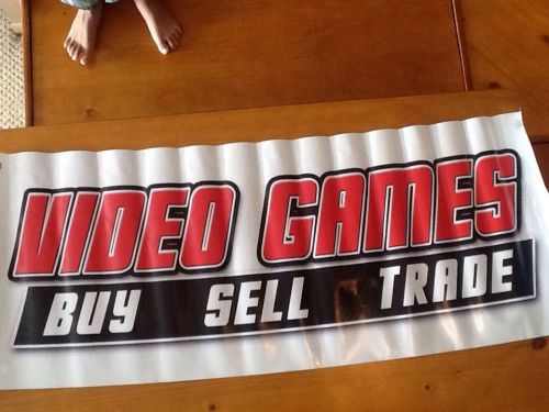 46&#034; VIDEO GAMES Buy Sell Trade BANNER SIGN Computer Store