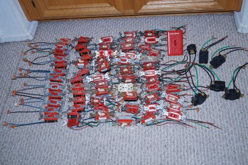 Mixed lot of emergency power switches &amp; receptacles leviton pass &amp; seymour for sale