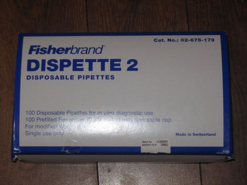 FIsherBrand Dispette 2  100 Disposable Pipettes for Vitro diagnostic use