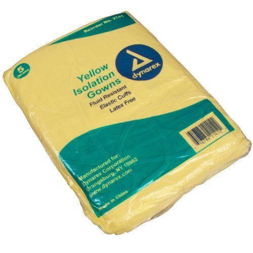 Dynarex 2141 Isolation Gown Fluid Resistant Universal  Yellow