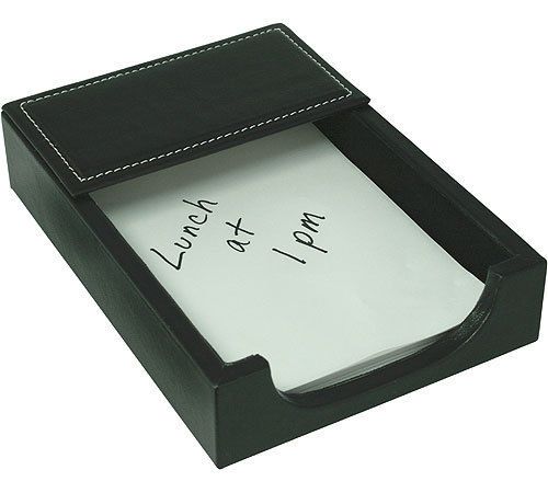 Genuine Black Leather Memo Paper Tray