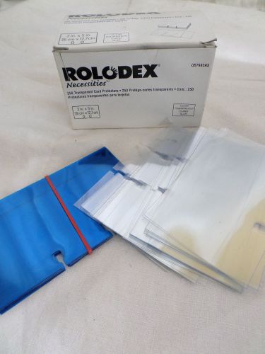 150 + 8 Rolodex Transparent Card Sleeve Protectors 3X5 67683 + 12 Blue