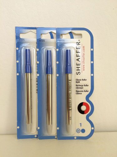 3 SHEAFFER Medium Point Blue Ink Classic Roller Refills - New