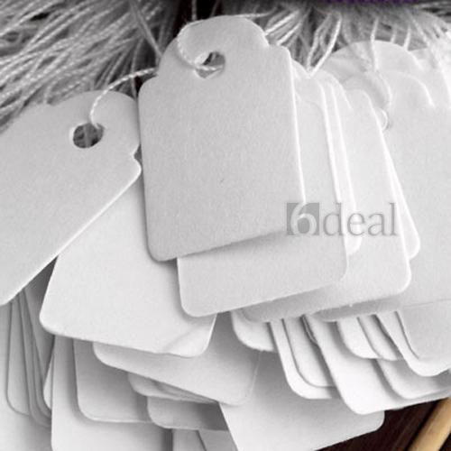 Pack Label Tie String Price Tag Jewelry Display 23x14mm HOT