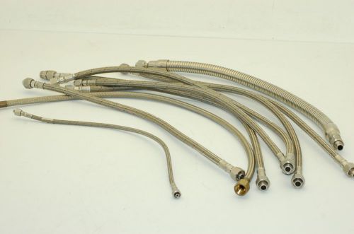 Stainless Steel Braided &amp; Flexible Hoses, 1/8&#034; - 1/2&#034; - Lot of 9