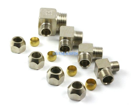 2 pieces brass 8mm to 1/2&#034; bsp elbow compression connector fitting hose coupler for sale