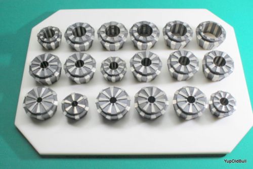 Lot of (18) jacobs rubber flex collets metal lathe chuck collet south bend nice for sale
