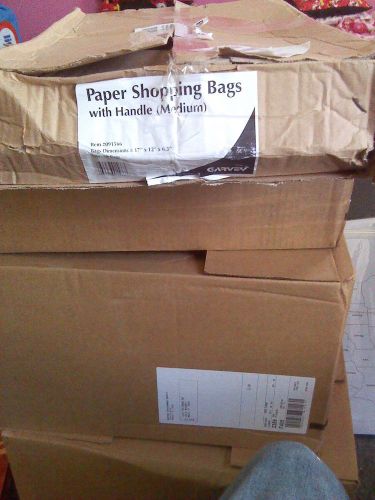 Premium Large Brown Paper Shopping Bag, 50/Box