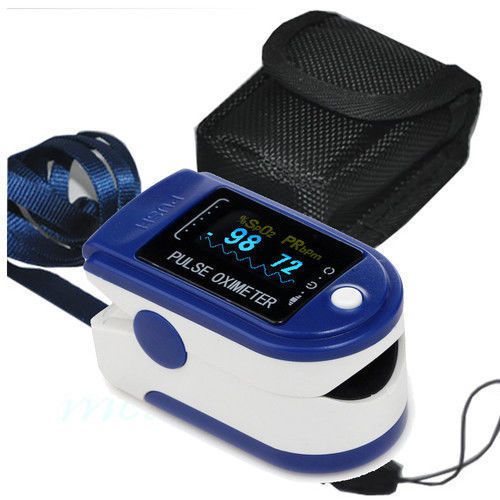 FDA Contec CMS50D OLED Pulse oximeter Fingertip SPO2 PR heart monitor Blue color