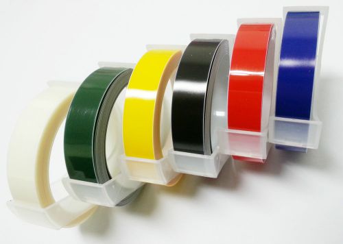 (6 rolls) Embossing Tapes Refill Glossy colors 9mm x 2m for Label Maker Korea CA