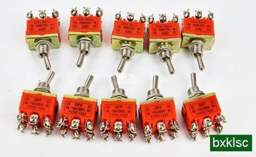 New 10pcs 6-Pin Toggle DPDT ON-OFF-ON Switch 15A 250V 9F0