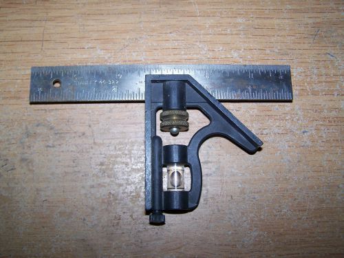 MACHINIST TOOL 6 INCH COMBINATION SQUARE STANLEY SQUARE NO. 46-322